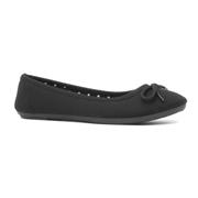Shoe Zone Lilley Casual Jersey Ballerina In Black Shoe Zone Lilley Casual Jersey Ballerina In Black