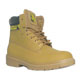Honey Lace Up Mens Safety Ankle Boot with Black Collar Trim, Coated Leather Upper and Steel Toe Cap on Oil Resistant Cleated Sole. Complies with BS EN345 Safety (Click For Details)