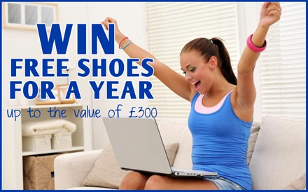 Win free shoes for a year up to the value of £300 Win free shoes for a year up to the value of £300