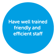 Have well trained friendly and efficient staff