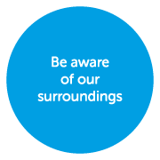 Be aware of our surroundings