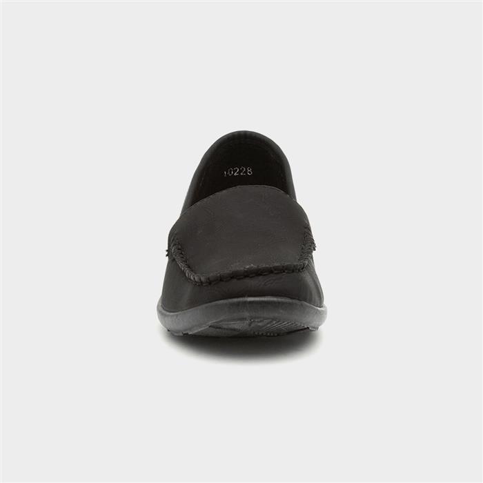 Women's Black Casual Slip On Loafer Shoe