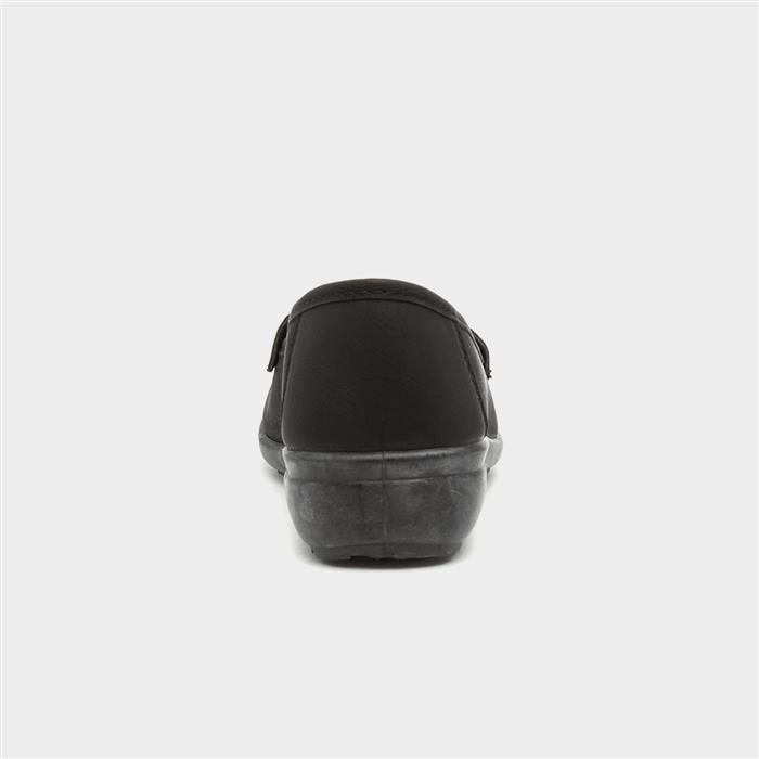 Women's Black Casual Slip On Loafer Shoe