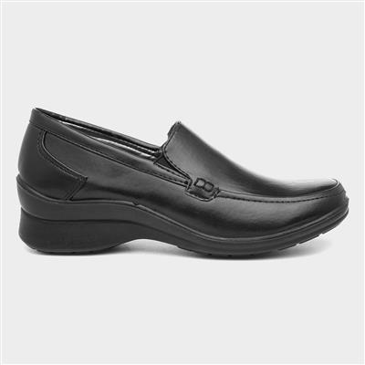 Womens Black Casual Slip On Shoe
