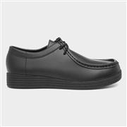 BLU Womens Black Coated Leather Lace Up Shoe (Click For Details)