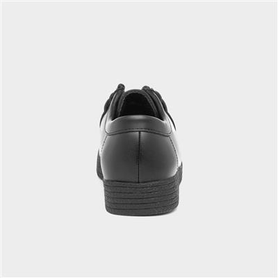 Womens Wallabee Black Coated Leather Shoe