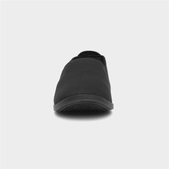 Womens Black Slip On Canvas Shoe