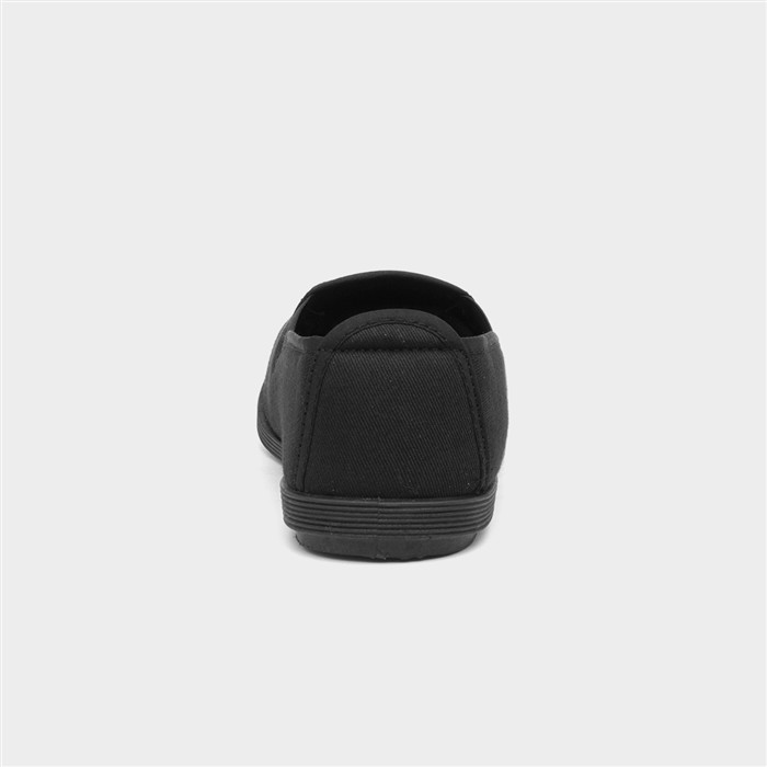 Womens Black Slip On Canvas Shoe