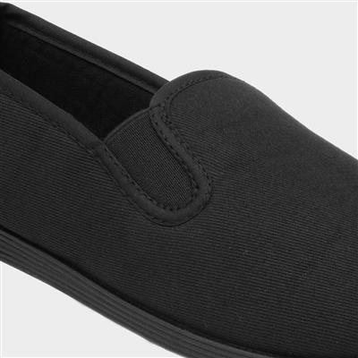Womens Black Slip On Canvas Shoe