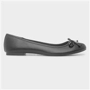 Lilley Womens Black Bow Ballerina Slip On Shoe (Click For Details)