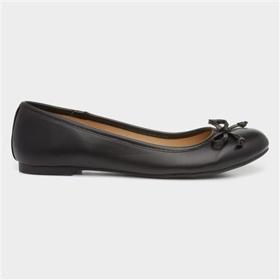 Gerri Womens Black Ballerina with a Bow