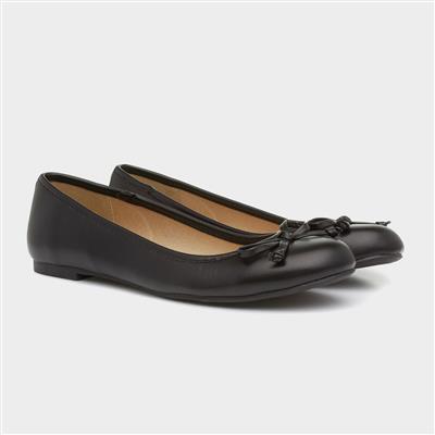 Lilley Gerri Womens Black Ballerina with a Bow-10754 | Shoe Zone