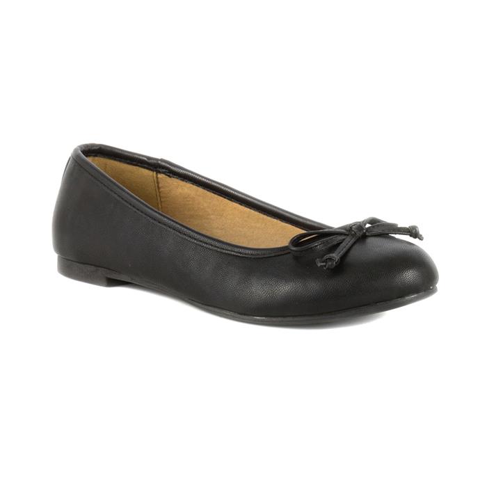 Lilley Womens Black Ballerina with a Bow-10754 | Shoe Zone
