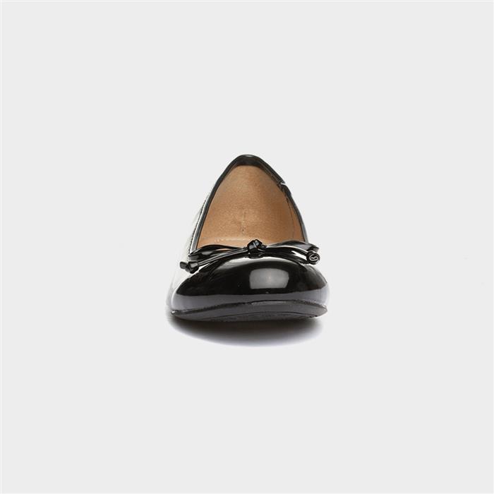 Womens Black Patent Ballerina Slip On Shoe