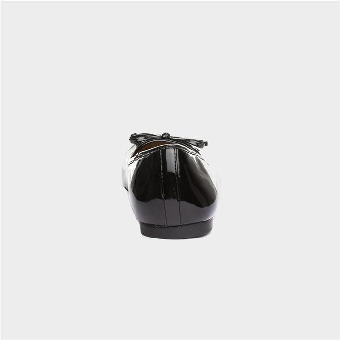 Womens Black Patent Ballerina Slip On Shoe