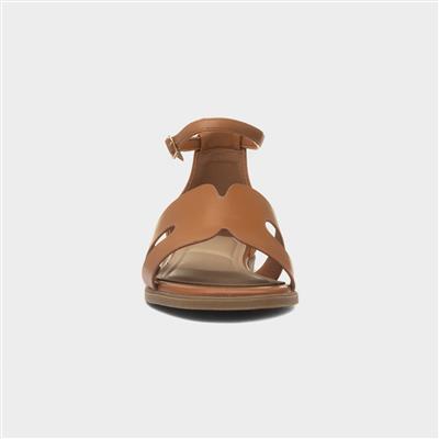 Truffle Bay Womens Tan Buckle Sandal