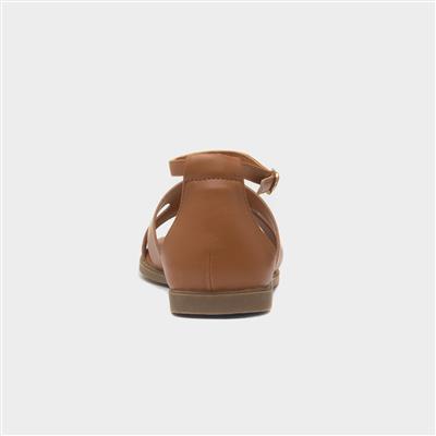 Truffle Bay Womens Tan Buckle Sandal