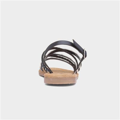 Amanda Womens Black Strappy Sandal