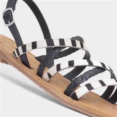 Amanda Womens Black Strappy Sandal