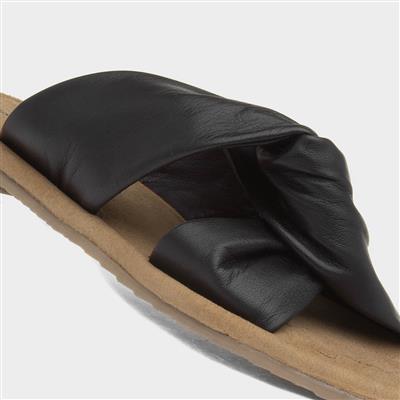 Amy Womens Black Mule Sandal