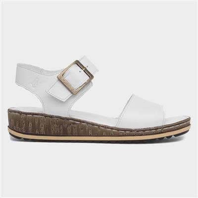 Ellie Womens White Leather Sandal
