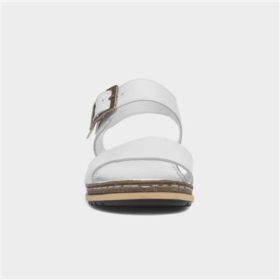 Ellie Womens White Leather Sandal