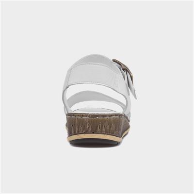 Ellie Womens White Leather Sandal