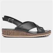 Hush Puppies Elena Womens Black Leather Sandals (Click For Details)