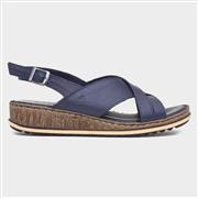 Hush Puppies Elena Womens Navy Leather Sandal (Click For Details)