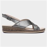 Hush Puppies Elena Womens Pewter Leather Sandal (Click For Details)