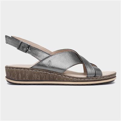 Elena Womens Pewter Leather Sandal