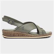 Hush Puppies Elena Womens Olive Leather Sandal (Click For Details)