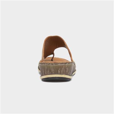 Elissa Womens Tan Leather Sandal