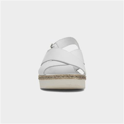 Saphira Womens White Leather Sandal