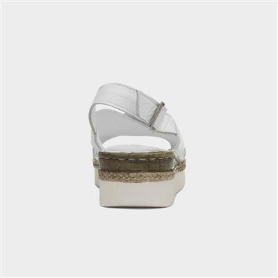 Saphira Womens White Leather Sandal