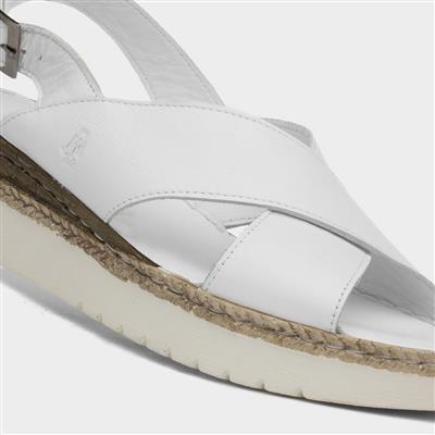 Saphira Womens White Leather Sandal