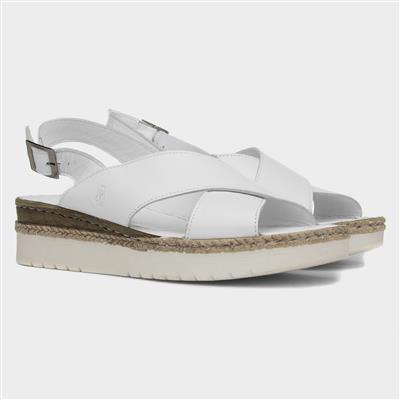 Saphira Womens White Leather Sandal