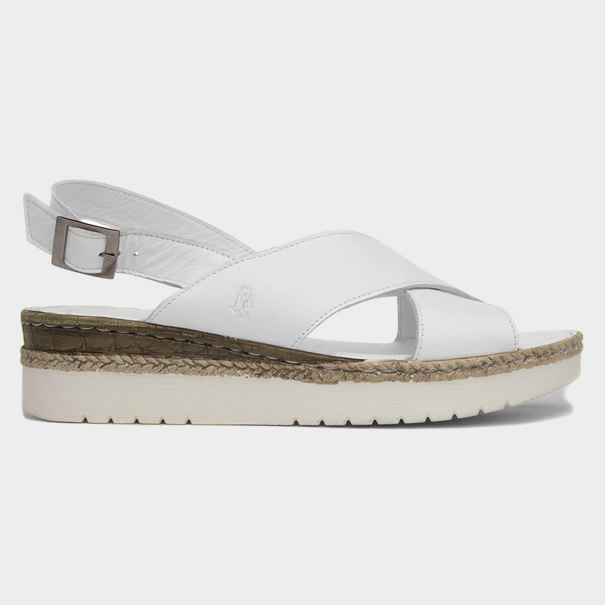 Saphira Womens White Leather Sandal