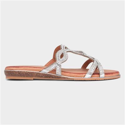 Gabriella Womens Silver Slip On Sandal
