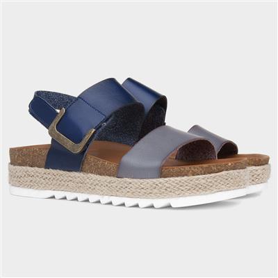 Deanna II Womens Navy Flatform Sandals