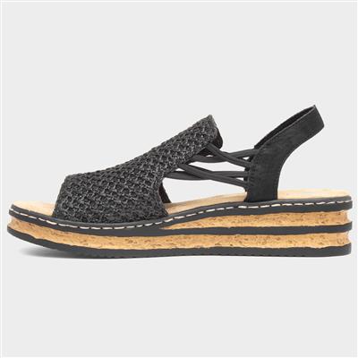 Antistress Womens Black Open Toe Sandal