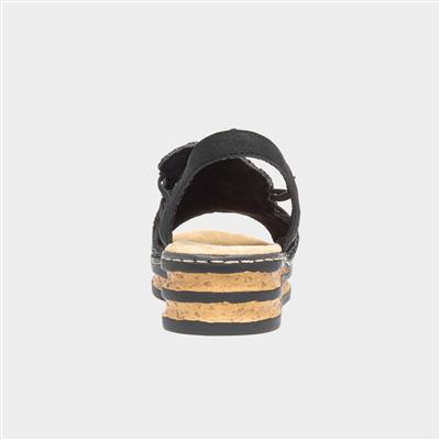 Antistress Womens Black Open Toe Sandal
