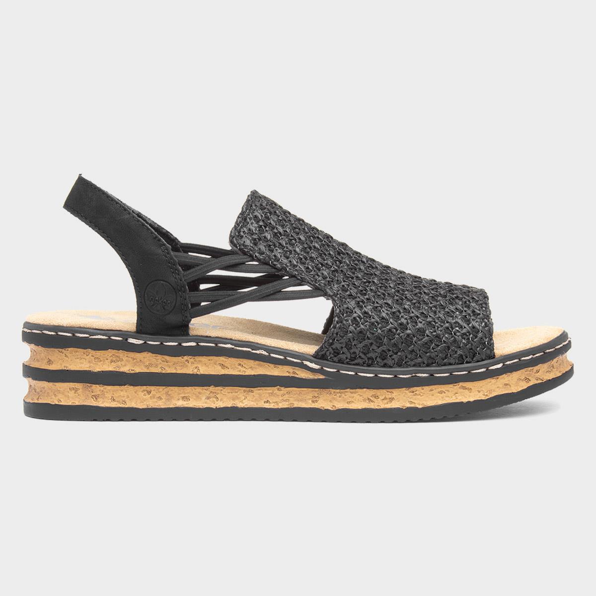 Antistress Womens Black Open Toe Sandal