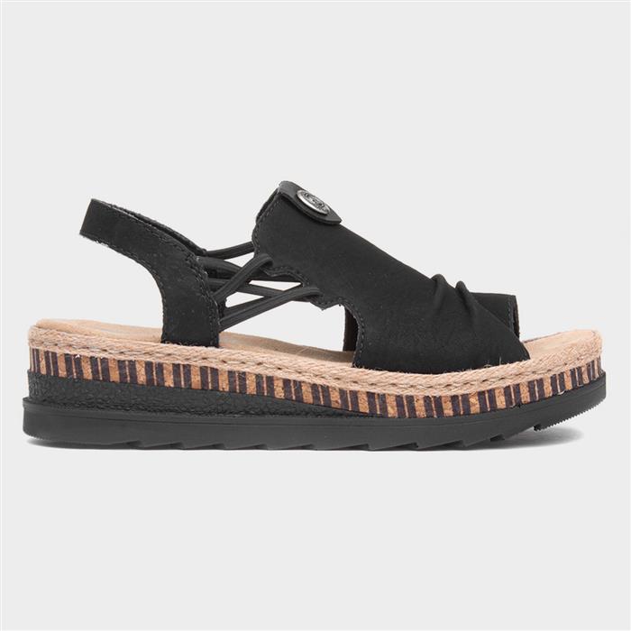 Rieker Women's Black Antistress Sandal Size 38