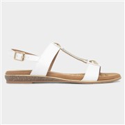 Lunar Renoir Womens White T-Bar Embellished Sandal (Click For Details)