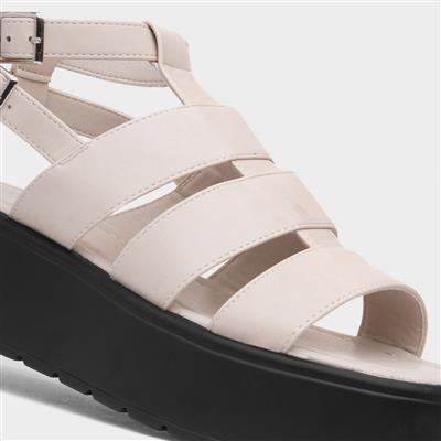 Kenya Womens Beige Flatform Sandal