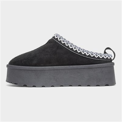 Truffle Chelsea Womens Black Platform Casual Shoe-11093 | Shoe Zone