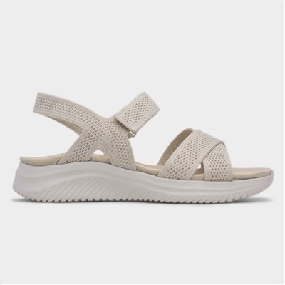 Steph Womens Beige Easy Fasten Sandal