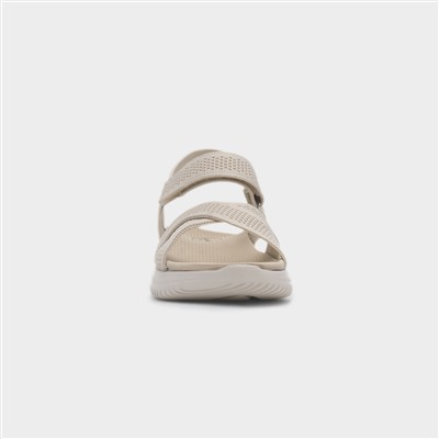Steph Womens Beige Easy Fasten Sandal