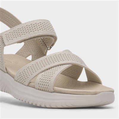 Steph Womens Beige Easy Fasten Sandal